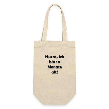 Hurra, ich bin 10 Monate alt - Geschenkbeutel für Flaschen - Natur - Vorne