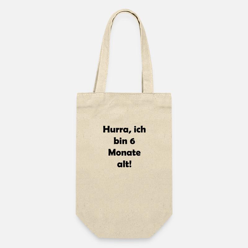 Hurra, ich bin 6 Monate alt - Geschenkbeutel für Flaschen - Natur