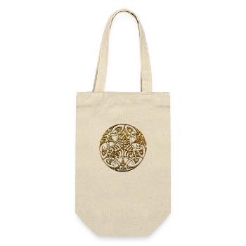 Keltische Kreise, Ecken, Farbfelder, Gothic-Symbole - Geschenkbeutel für Flaschen - Natur - Vorne