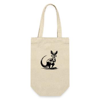 Australisches lächelndes Känguru - Geschenkbeutel für Flaschen - Natur - Vorne