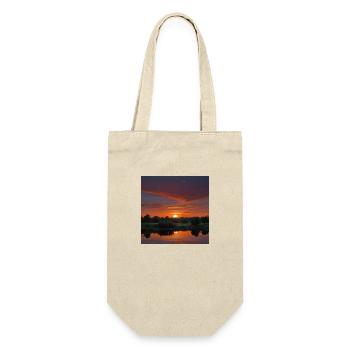Landschaft Sonnenuntergang - Geschenkbeutel für Flaschen - Natur - Vorne