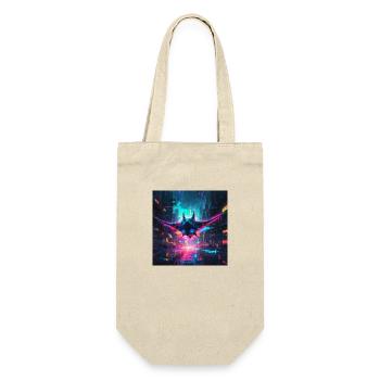 Neon Manta Rochen - Geschenkbeutel für Flaschen - Natur - Vorne