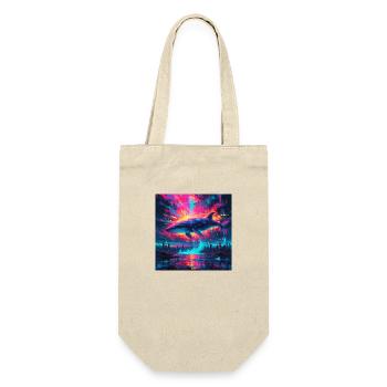 Neon Blauwal - Geschenkbeutel für Flaschen - Natur - Vorne