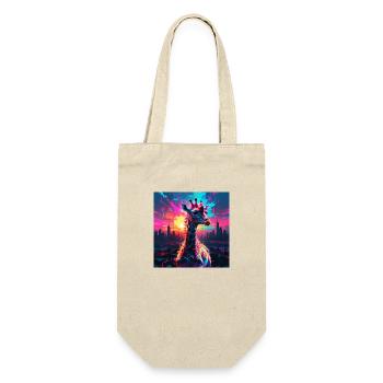 Neon Giraffe - Geschenkbeutel für Flaschen - Natur - Vorne