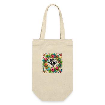 Die beste Mutter der Welt Mutter Mutter Beste Supermutter - Geschenkbeutel für Flaschen - Natur - Vorne