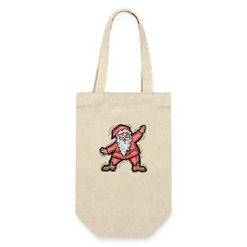 Weihnachtsmann - Geschenkbeutel für Flaschen - Natur - Vorne
