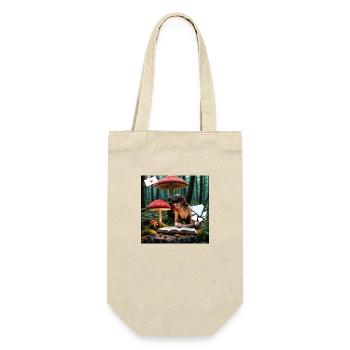 Reading in the magical forest. - Gift Bag for Bottles - nature - Front