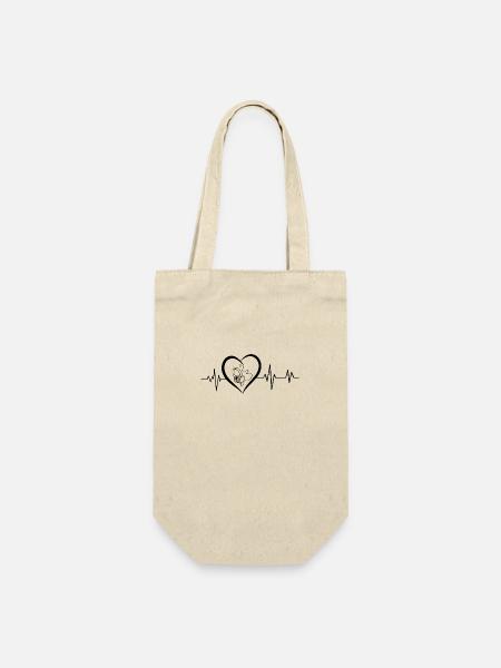 Heartbeat Music Kopfhörer - Geschenkbeutel für Flaschen - Natur