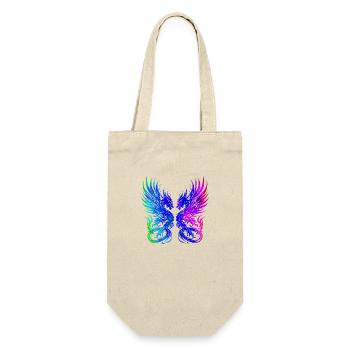 Fantasy Dragon Anime Drachenkopf Mythisch Reptil Magie - Geschenkbeutel für Flaschen - Natur - Vorne