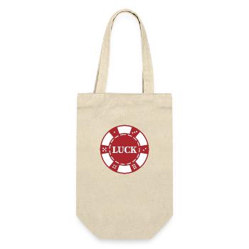 "LUCK" Casino-Chip - Red Chip for Poker players - Gift Bag for Bottles - nature - Front