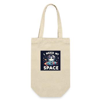 I need my space Cat - Geschenkbeutel für Flaschen - Natur - Vorne
