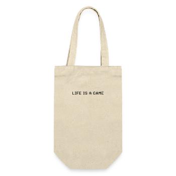 LIFE IS A GAME - pixel lettering - Gift Bag for Bottles - nature - Front