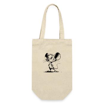 Cute Kids Mouse with Huge Eyes and Ears - Gift Bag for Bottles - nature - Front