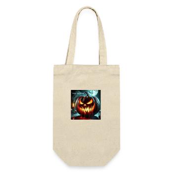 Blutiger halloween Kürbis - Geschenkbeutel für Flaschen - Natur - Vorne