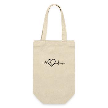 Heartbeat Hand Holding a Rose - Gift Bag for Bottles - nature - Front