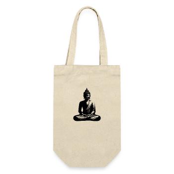 Buddha Körper Achtsamkeit Seelen Meditation - Geschenkbeutel für Flaschen - Natur - Vorne