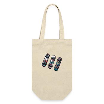 Three Skateboards, Fun Trio - Gift Bag for Bottles - nature - Front