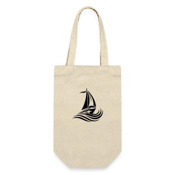 Voilier dans les fortes vagues en pleine mer - Sac à bouteille - nature - Devant
