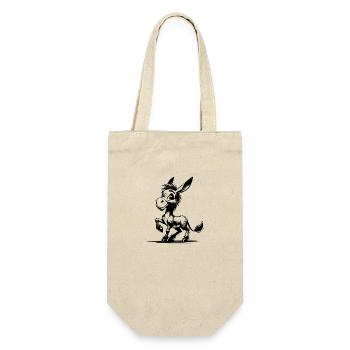 Little Donkey Long-Eared Pencil Drawing - Gift Bag for Bottles - nature - Front
