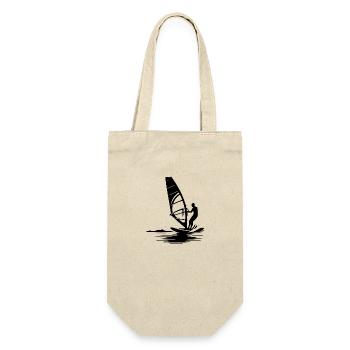 Windsurfer Surfausbildung Wasser und Wind - Geschenkbeutel für Flaschen - Natur - Vorne