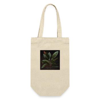 Florale Eleganz - Geschenkbeutel für Flaschen - Natur - Vorne