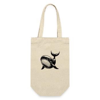 Beautiful Diver Blue Whale Pencil Sketch - Gift Bag for Bottles - nature - Front