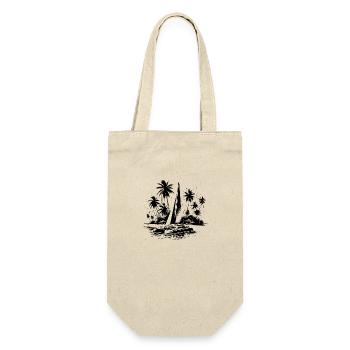 Catamaran double hull sailboat with palm trees - Gift Bag for Bottles - nature - Front