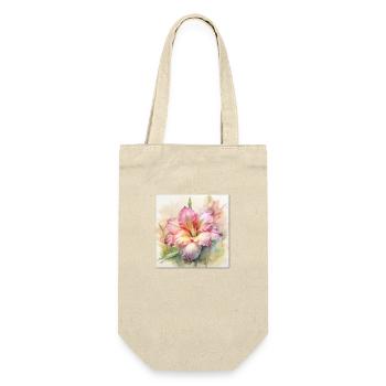 Blume in Aquarell - Geschenkbeutel für Flaschen - Natur - Vorne