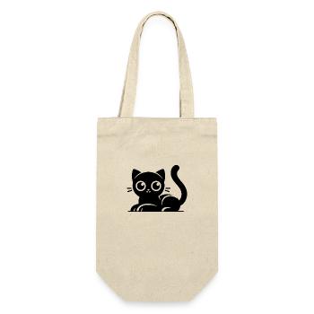 Funny cats with big eyes Drawing - Gift Bag for Bottles - nature - Front