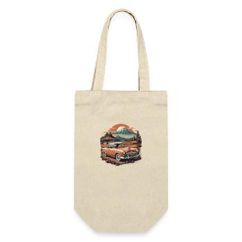 Vintage Vibes: Oldtimer Edition - Geschenkbeutel für Flaschen - Natur - Vorne