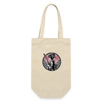Samurai-Mädchen - Geschenkbeutel für Flaschen - Natur - Vorne