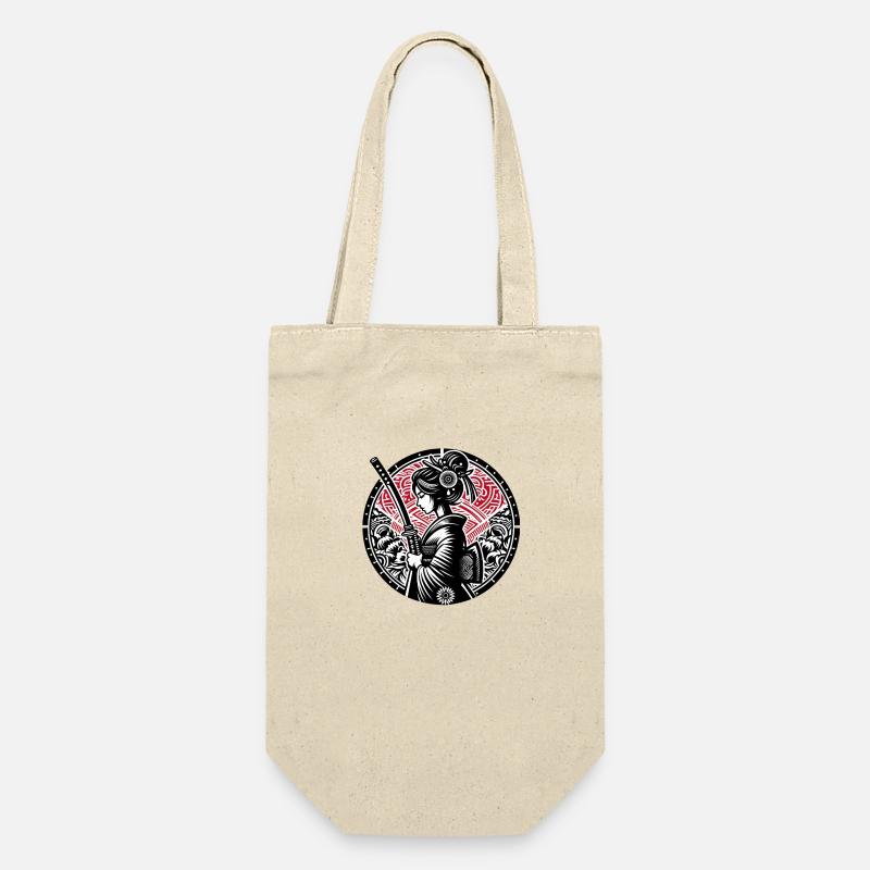 Samurai-Mädchen - Geschenkbeutel für Flaschen - Natur