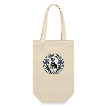 Schnauzer Mama - Geschenkbeutel für Flaschen - Natur - Vorne