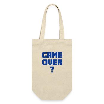 GAME OVER blau - Geschenkbeutel für Flaschen - Natur - Vorne