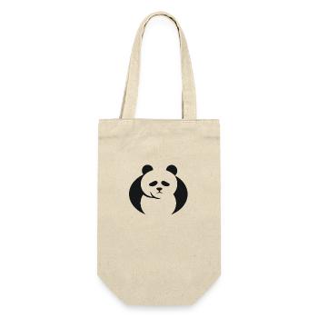 Pandabär - Geschenkbeutel für Flaschen - Natur - Vorne