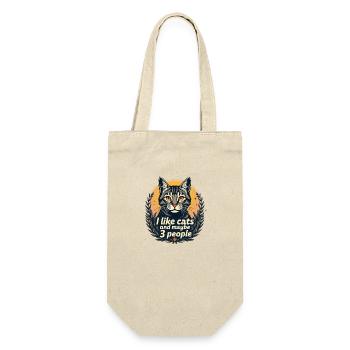 I like cats and maybe 3 people - Gift Bag for Bottles - nature - Front