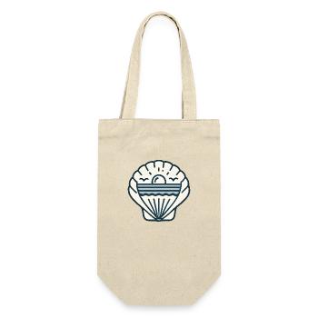 Strandmuschel - Geschenkbeutel für Flaschen - Natur - Vorne