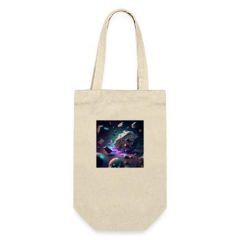 Weltraumschrott - Geschenkbeutel für Flaschen - Natur - Vorne