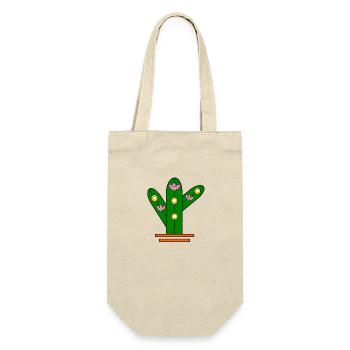 Glowing cactus - Geschenkbeutel für Flaschen - Natur - Vorne
