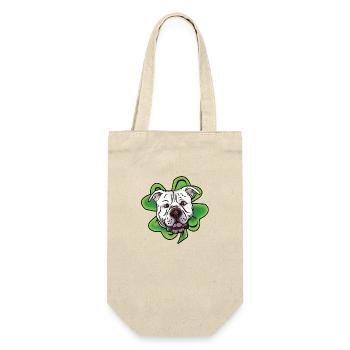 Bande dessinée Bouledogue chanceux avec coccinelle - Sac à bouteille - nature - Devant