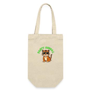 Whimsical Sunglasses-wearing Tiger - Gift Bag for Bottles - nature - Front