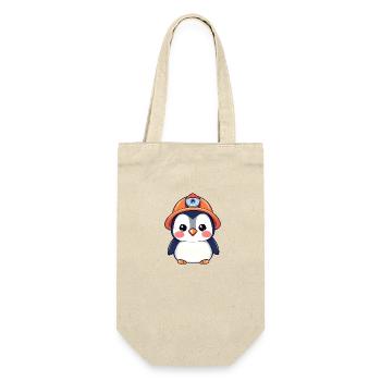 Pingouin de l’équipe de construction dans un casque de sécurité orange - Sac à bouteille - nature - Devant