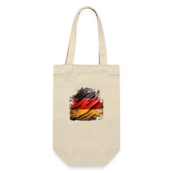 Deutschlandflagge grunge - Geschenkbeutel für Flaschen - Natur - Vorne