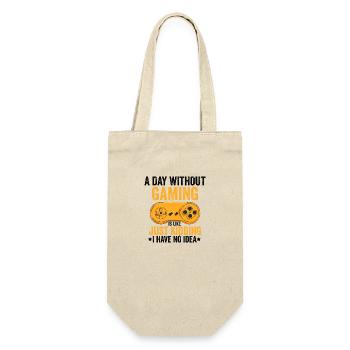 Gamer Geschenkidee Videospiele Humor Lustig Geek - Geschenkbeutel für Flaschen - Natur - Vorne