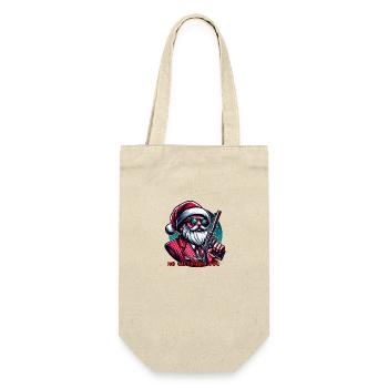 Mafia Weihnachtsmann, Keine Geschenke - Geschenkbeutel für Flaschen - Natur - Vorne