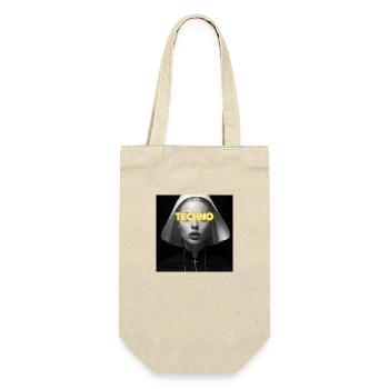 Sweet Techno Nun - Rave Design - Geschenkbeutel für Flaschen - Natur - Vorne