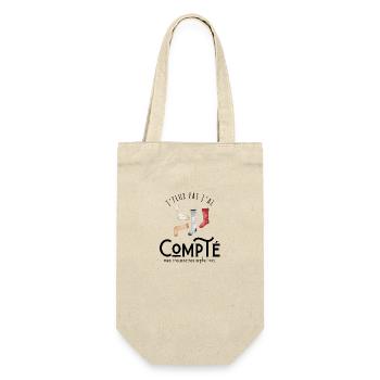 Ich kann nicht, ich habe meine verwaisten Socken gezählt - Geschenkbeutel für Flaschen - Natur - Vorne