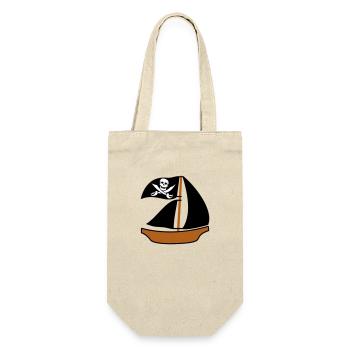 Painted Pirate Ship Kids Motif Drawing Cool - Gift Bag for Bottles - nature - Front