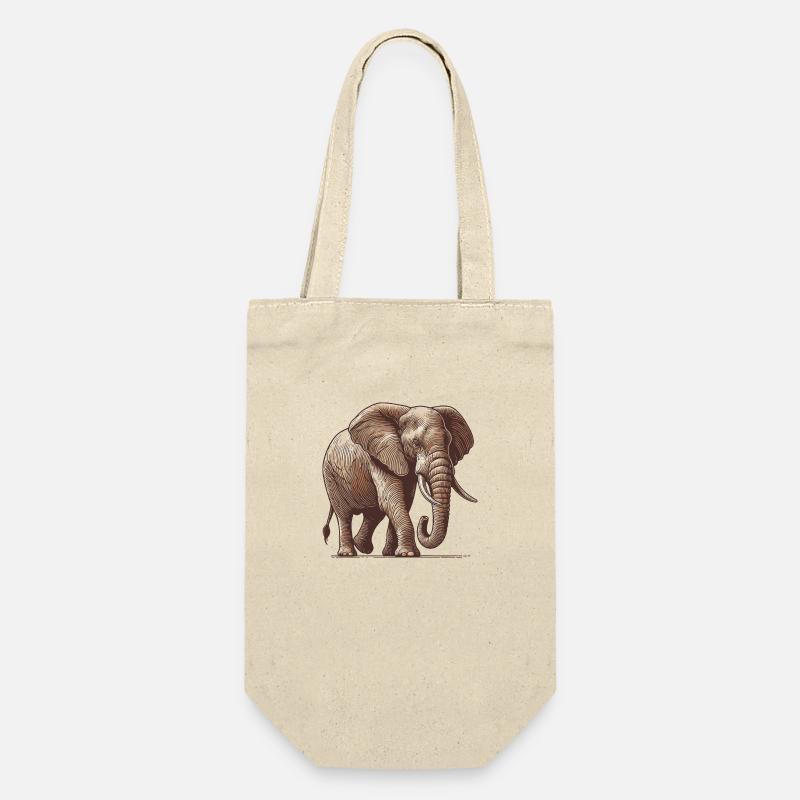 Elefant - Geschenkbeutel für Flaschen - Natur