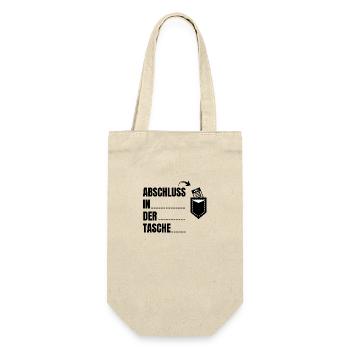 Abschluss in der Tasche Schulabschluss - Geschenkbeutel für Flaschen - Natur - Vorne